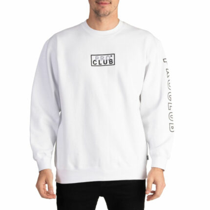 Pro Club Embroidered Box Logo Fleece Pullover White Sweats