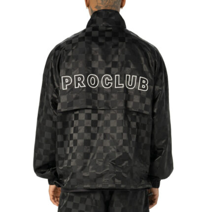 Pro Club Men's Comfort Satin Checkered Pullover Jacket