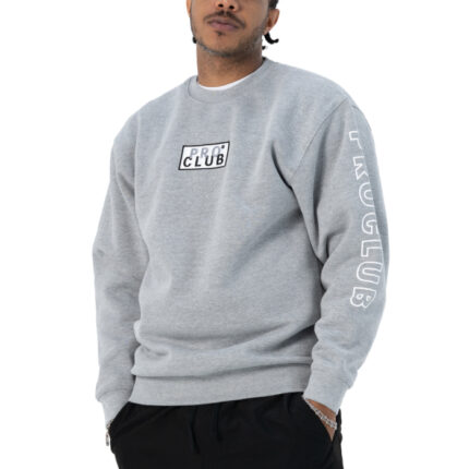 Pro Club Men's Heavyweight Embroidered Box Logo Crew Neck Fleece Pullover Sweats
