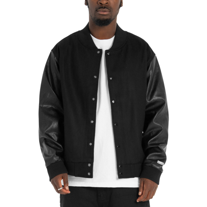 varsity_black_front Pro Club Men's Heavyweight Varsity Jacket