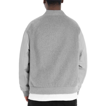 Pro Club Heavyweight Varsity Silver Jacket