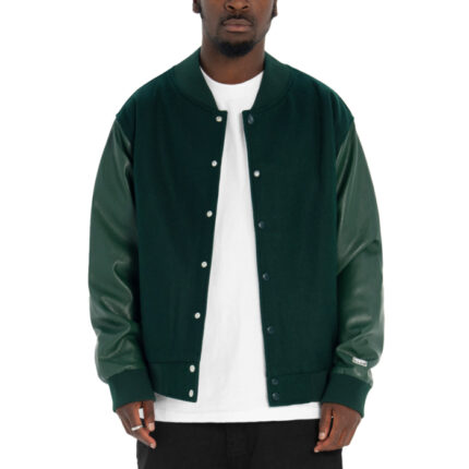 Pro Club Heavyweight Varsity Forest Green Jacket